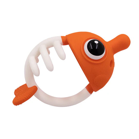 Mombella 3-in-one Clownfish Soothing & Pop Fidget Sensory Teether Toy For 3M+ Babies With A Free Clip